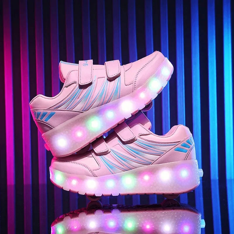 Rollers Adulte LED USB - Patins Lumineux Rechargeables