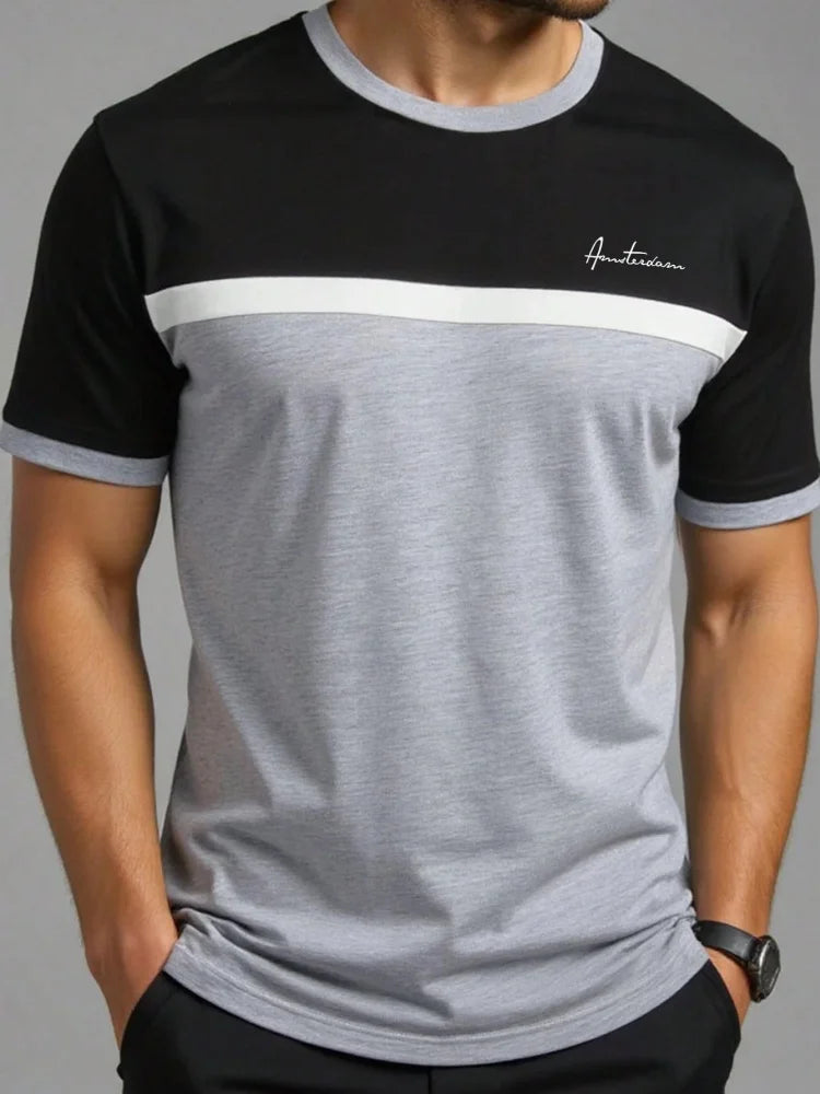 T-shirt Décontracté Été Homme à Motif Simple