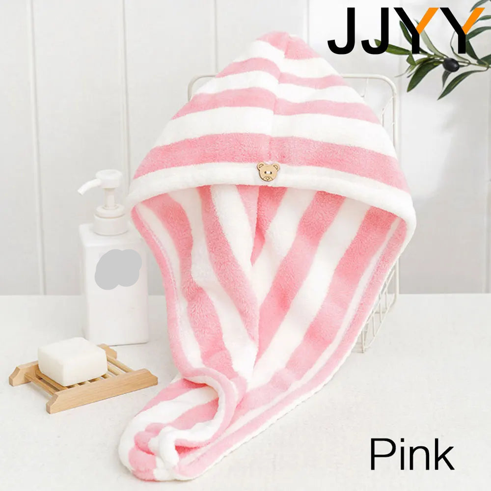 QuickDry Coral Hair Towel - Super Absorbent Microfiber