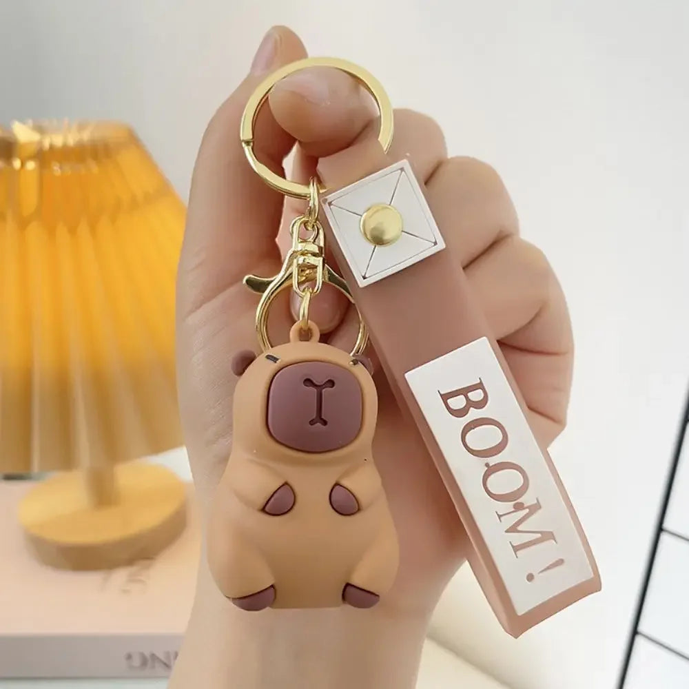 Capybara Charm Keychain - Cute Car Accessory