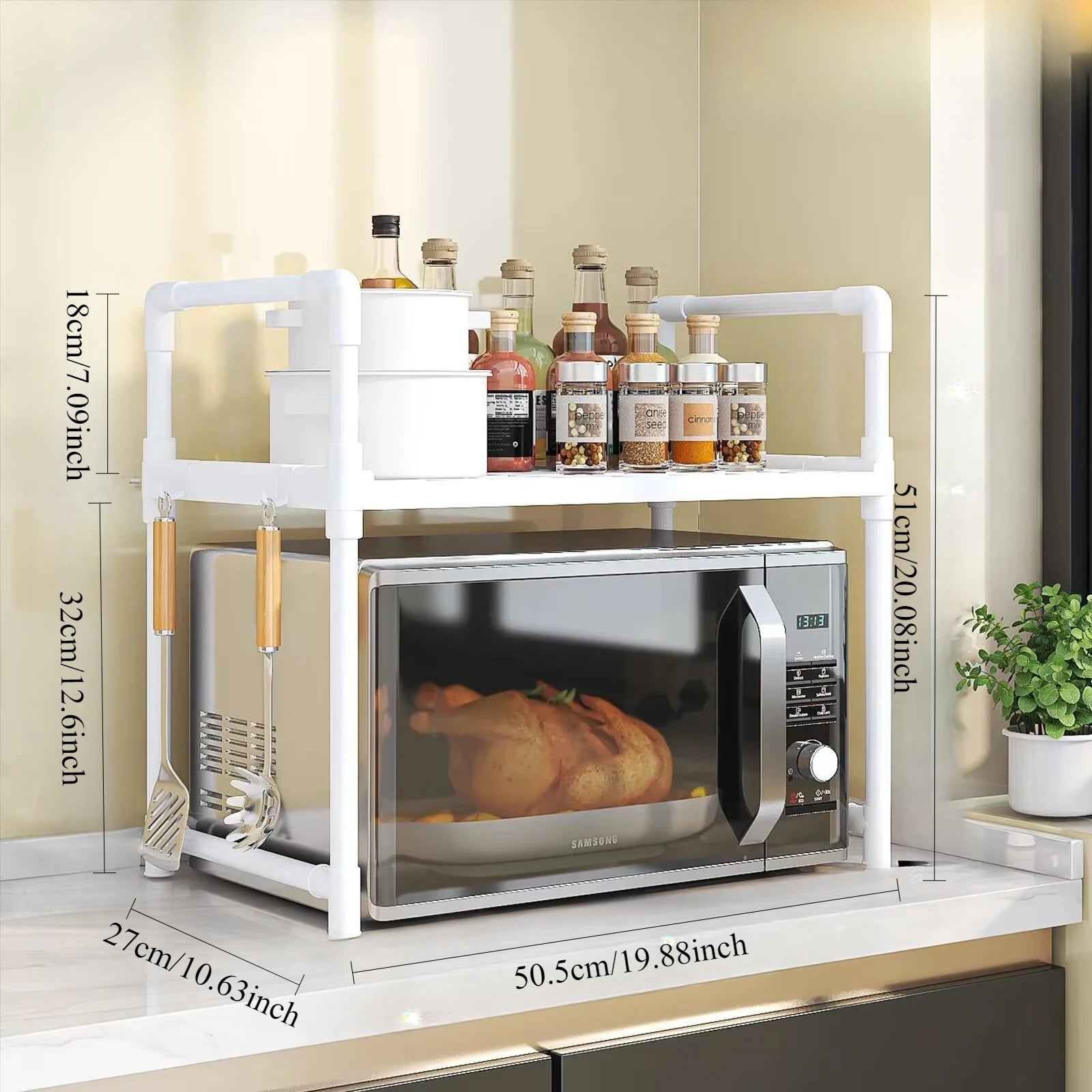 SpiceElevate: Tiered Kitchen Storage Rack