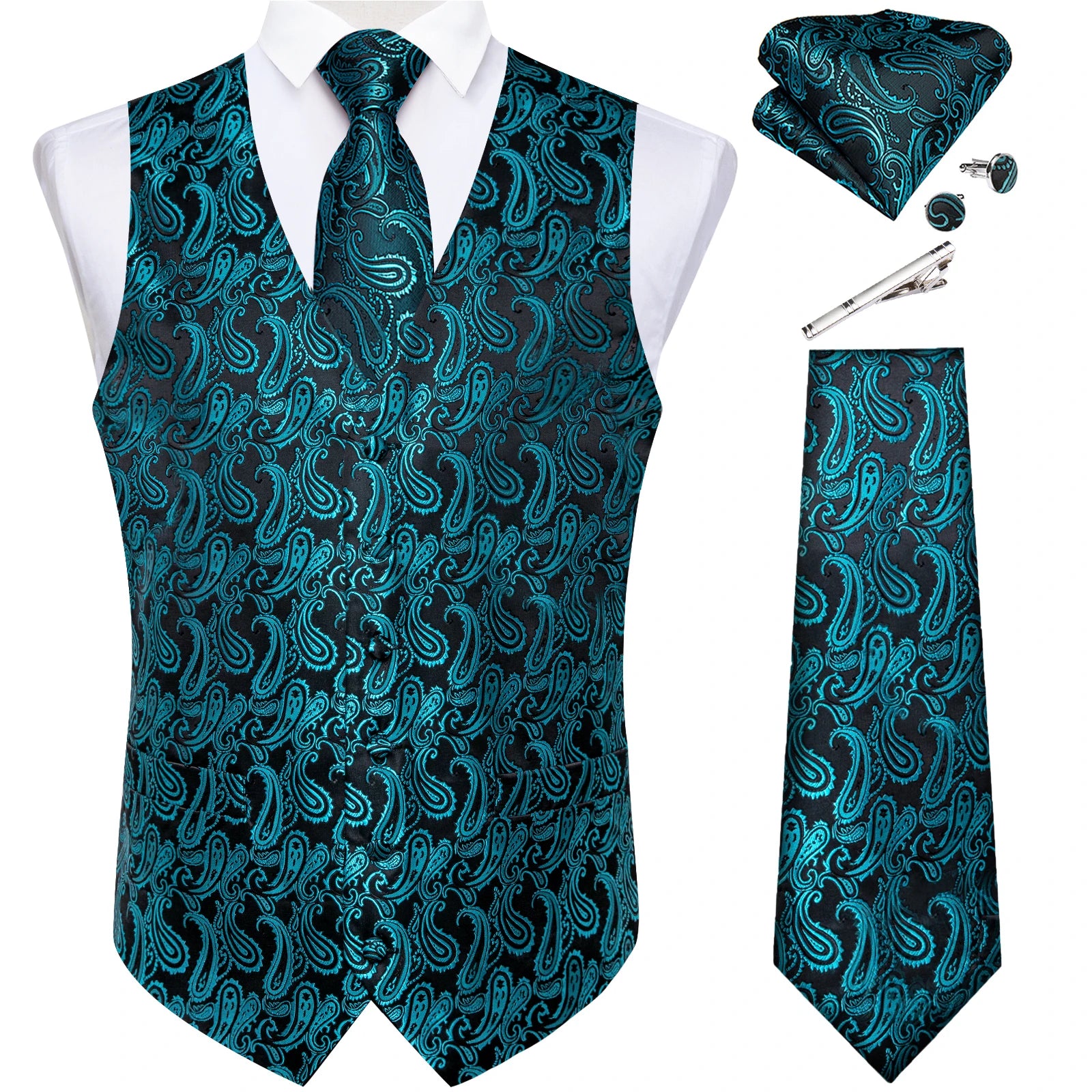 Gilet Luxe Mariage avec Accessoires