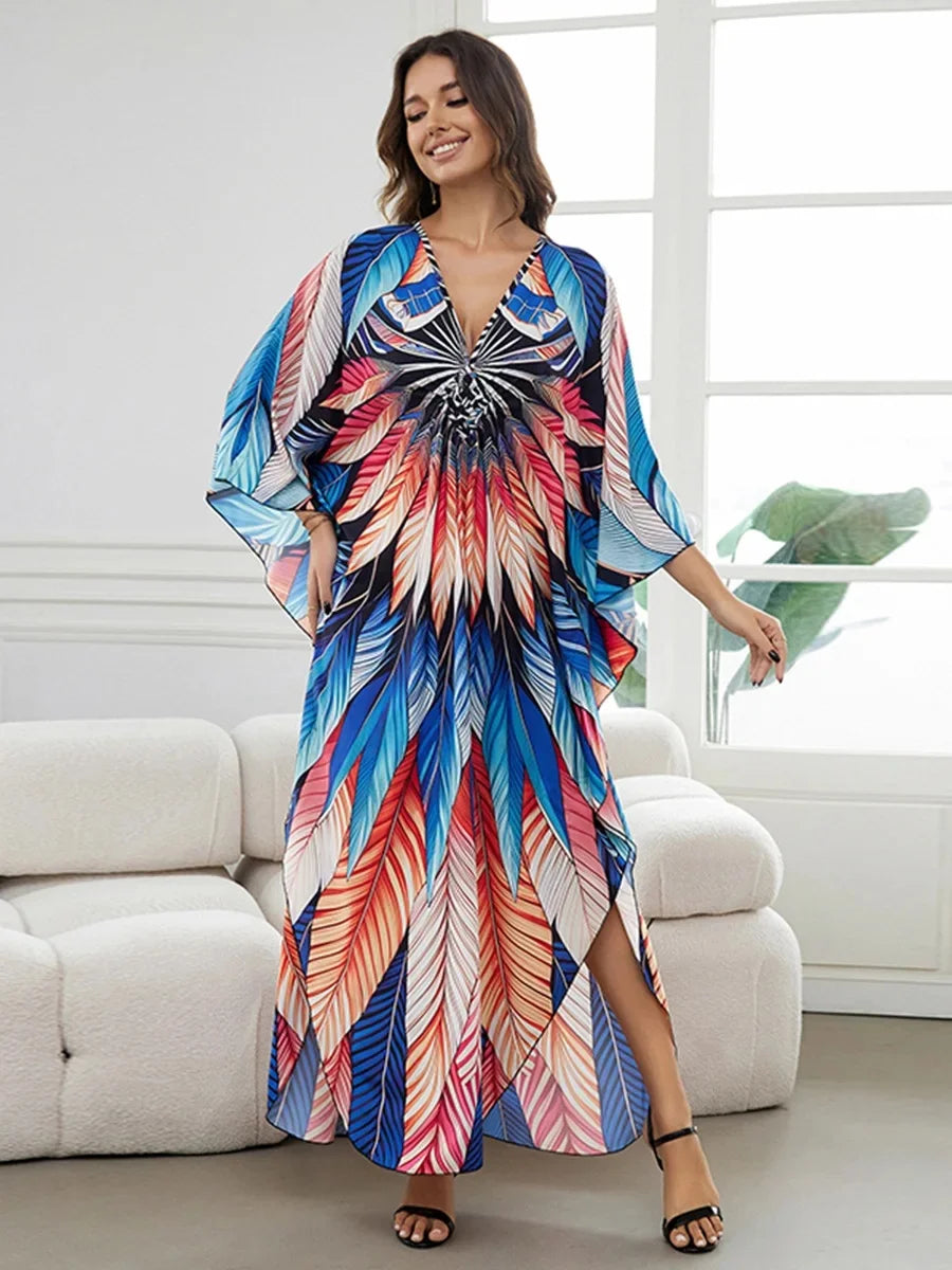 Chic Beach Robe & Kids Bikini Set - Sun Protection