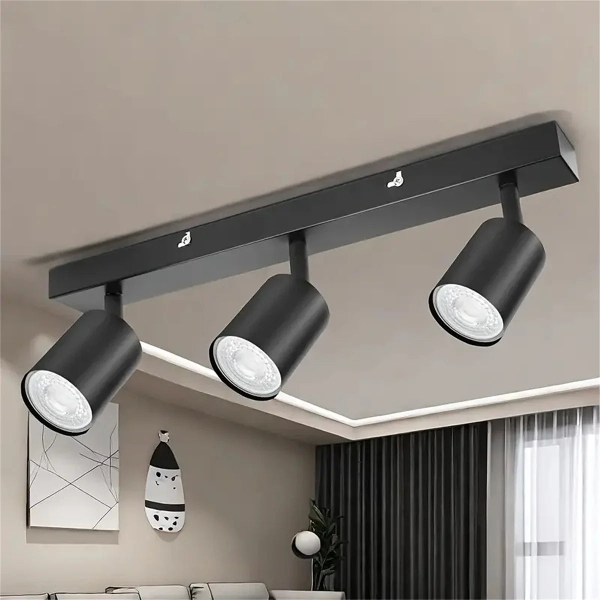 ModernEco Noir LED Ceiling Light - Easy Install, GU10