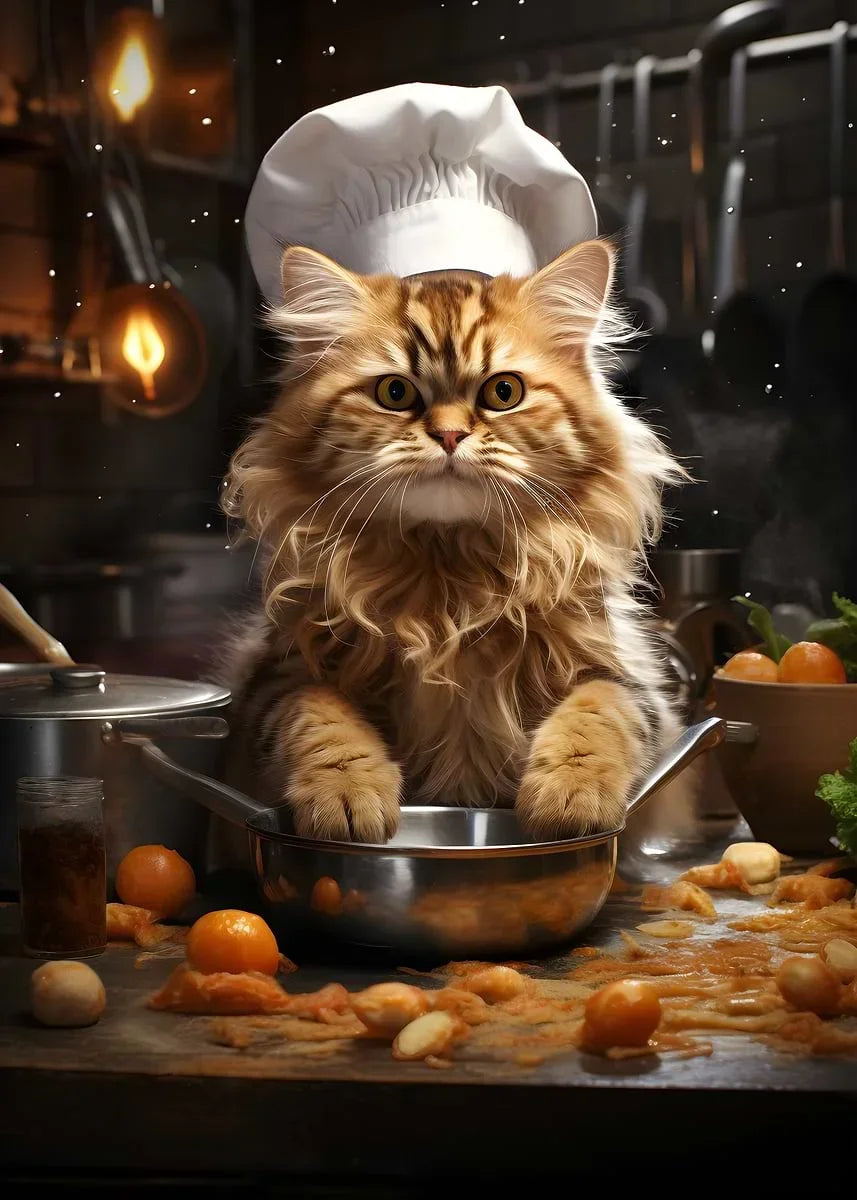 Tableau Minimaliste Renard Chien Lion pour Cuisine