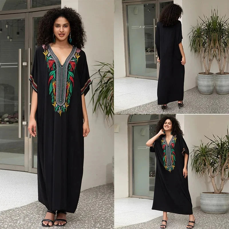 Robe de Plage Élégante en Coton Brodé - Confort Total