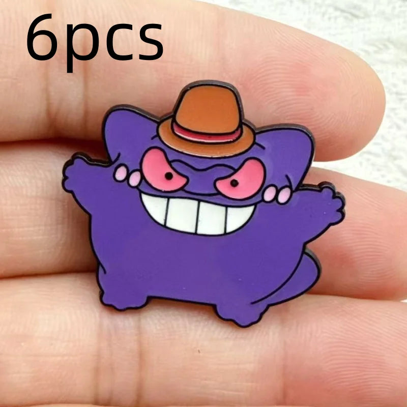 Chic Cartoon Enamel Pin Set - 6 Trendy Badges