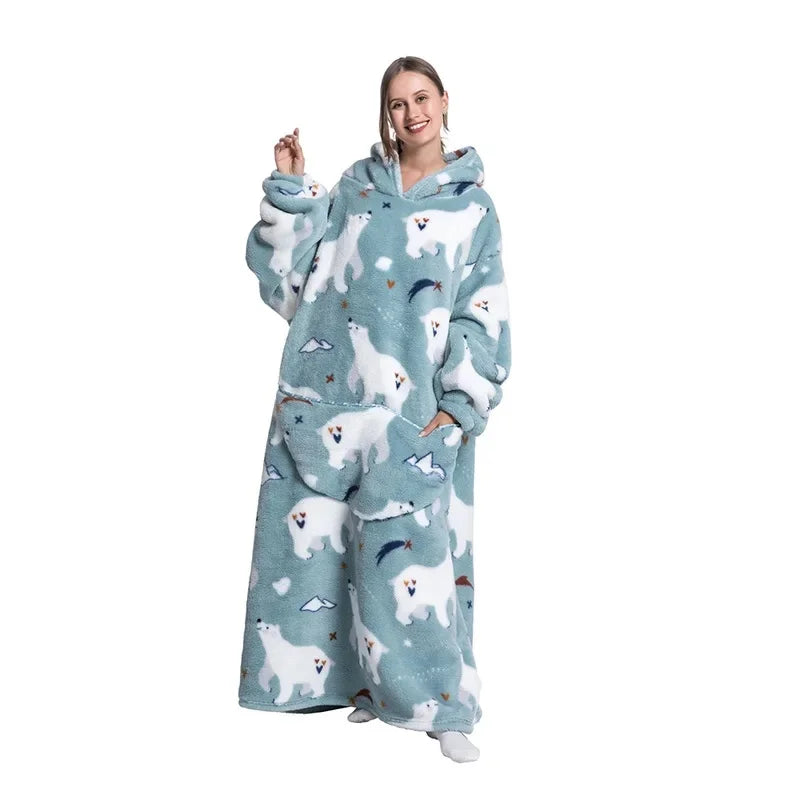 Ultra Couverture à Capuche Cocooning Hiver Unisexe