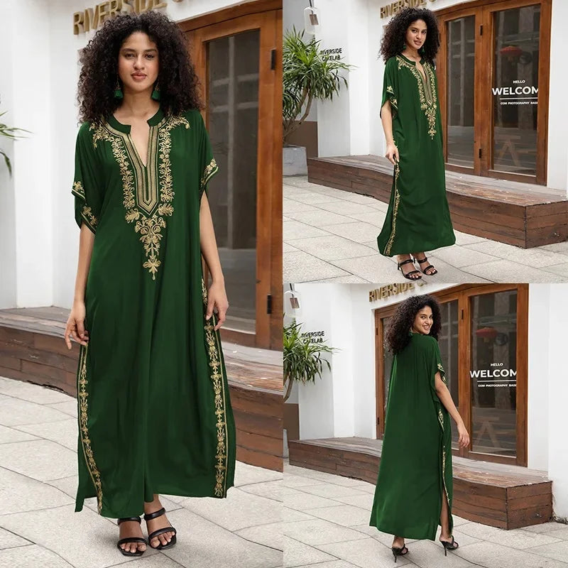 Robe de Plage Élégante en Coton Brodé - Confort Total