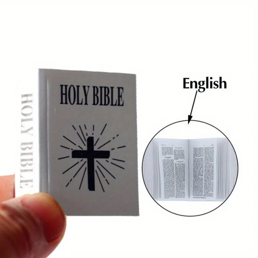 Miniature Bible Toy Book for Dollhouse Decor