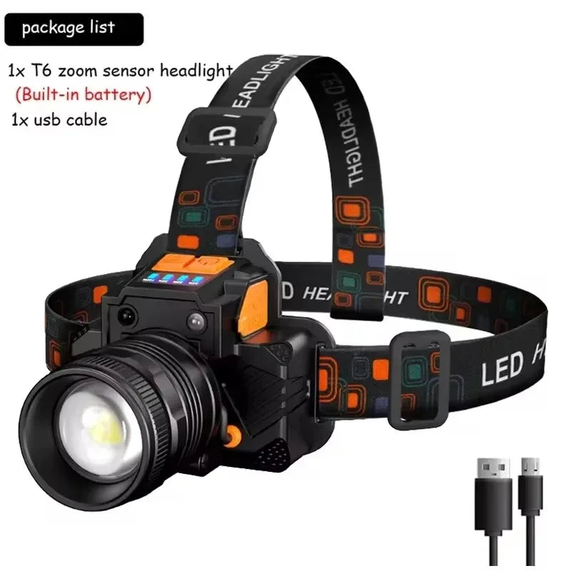 Lampe Frontale LED Aste 4 Modes Étanche