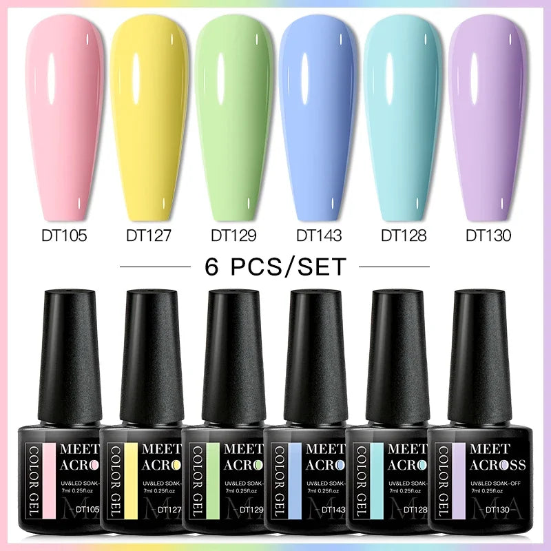 Kit Gel Vernis Macaron 6 Couleurs