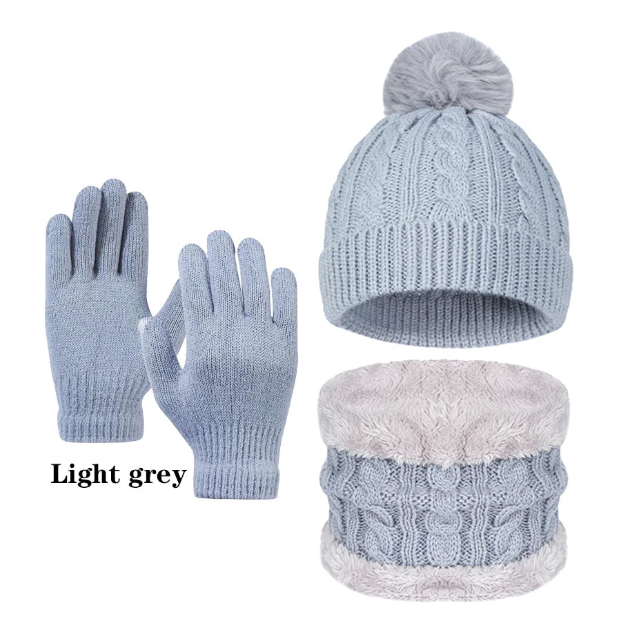 Ensemble Tricot Automnal Enfant: Bonnet, Gants, Écharpe