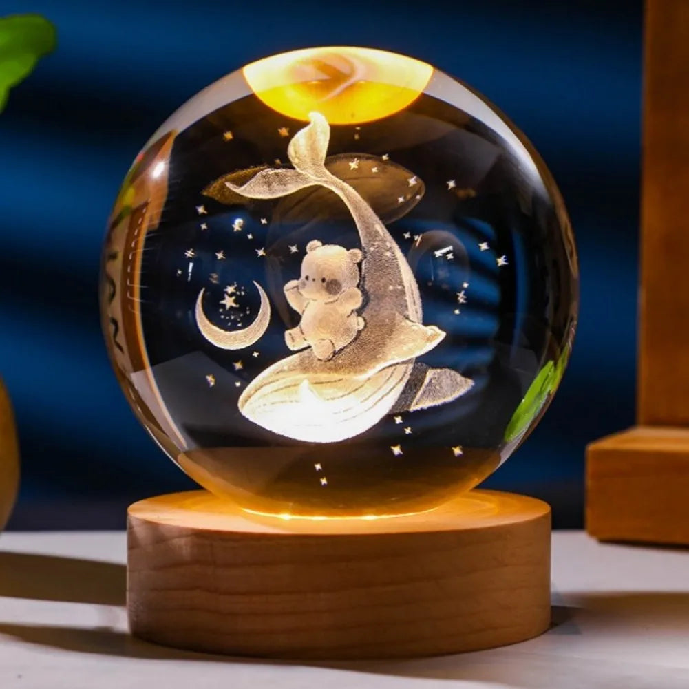 3D Crystal Planet Night Light - Creative Gift