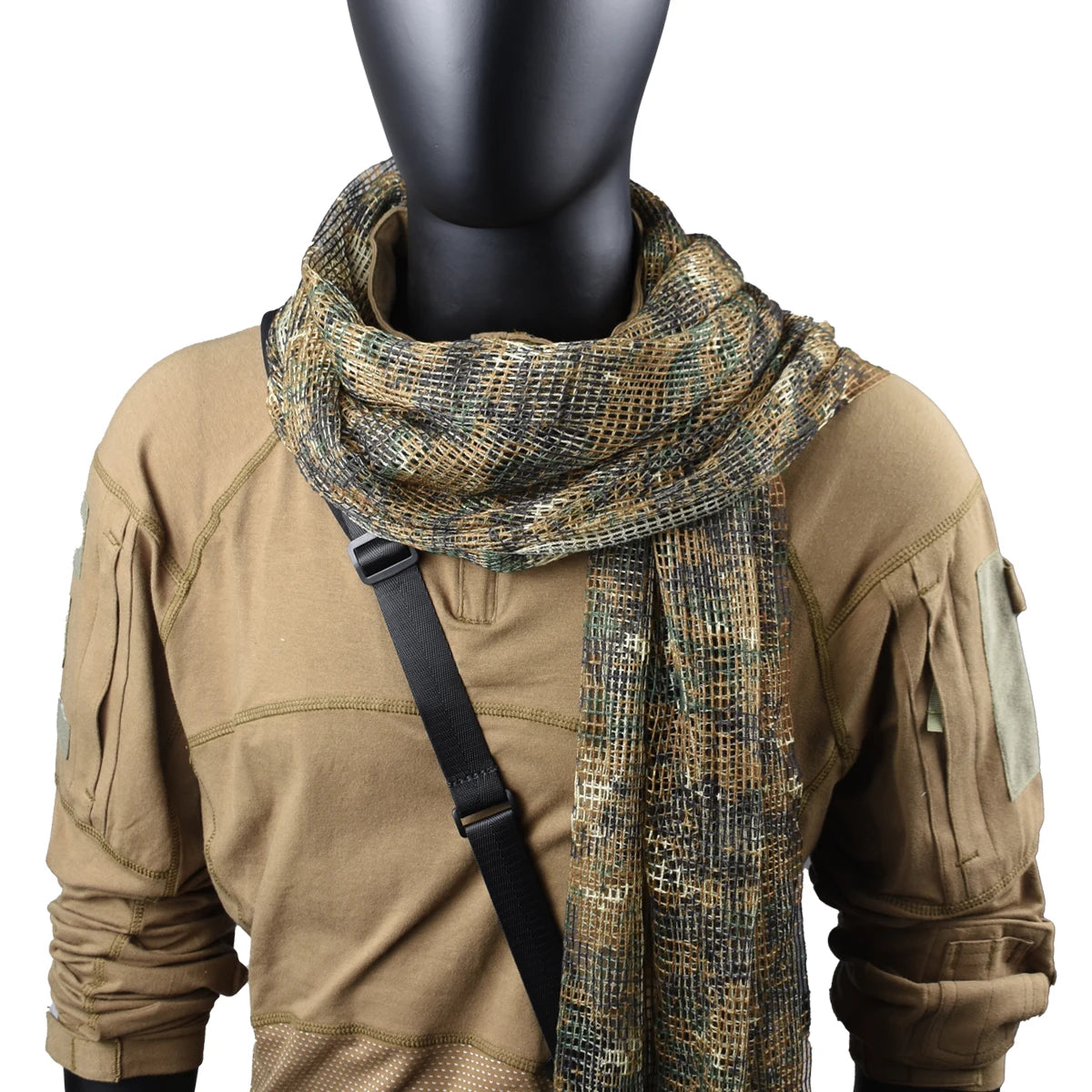 Écharpe Tactique Camouflage Maille Respirante Polyvalente