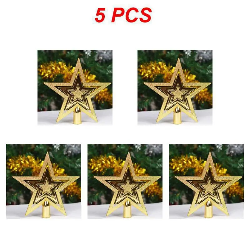 Étoile dorée cinq étoiles pour sapin de Noël 20cm