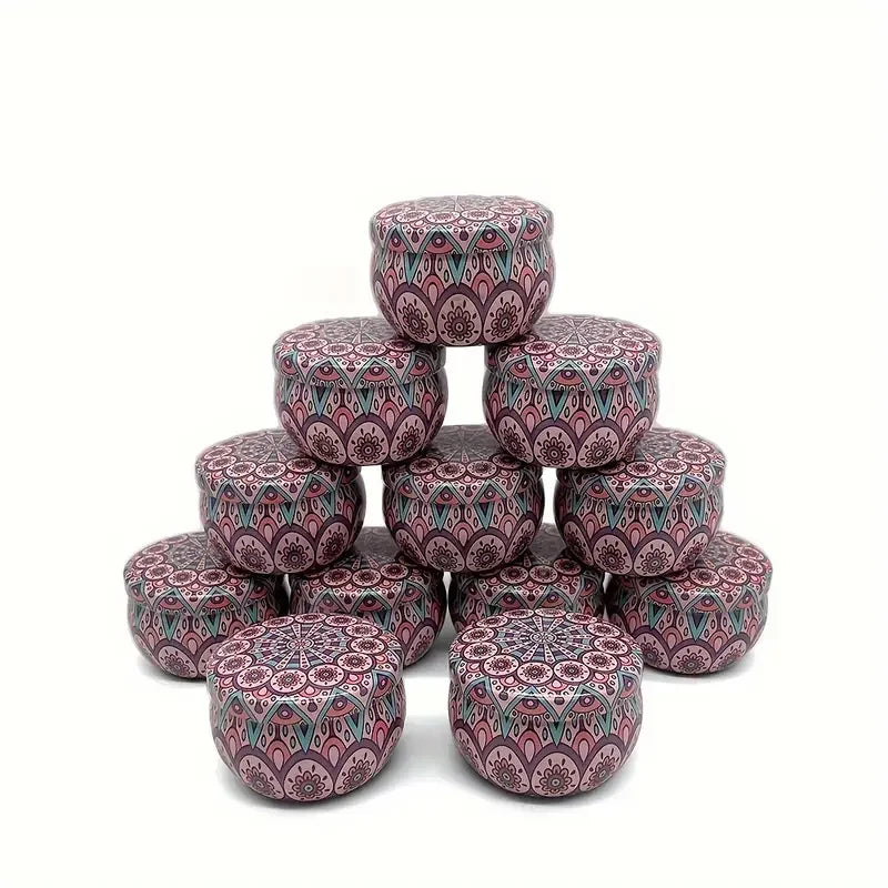 Floral Candle Craft Kits: 12 Premium Metal Containers