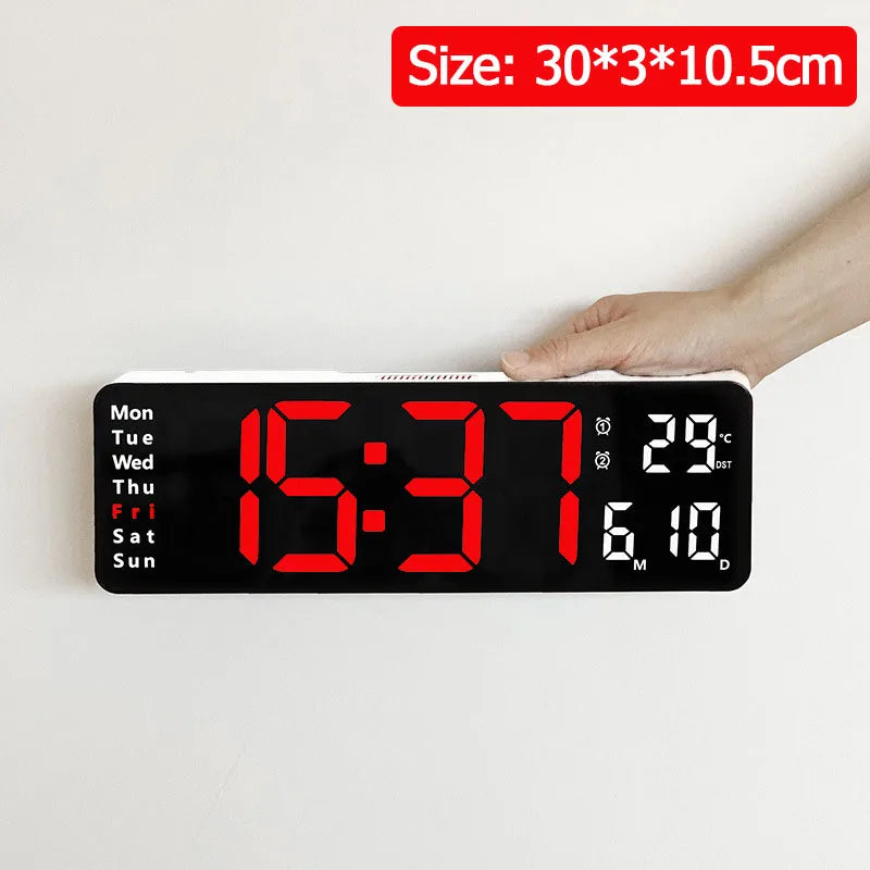 Horloge Murale LED Multifonction Télécommande et Mémoire