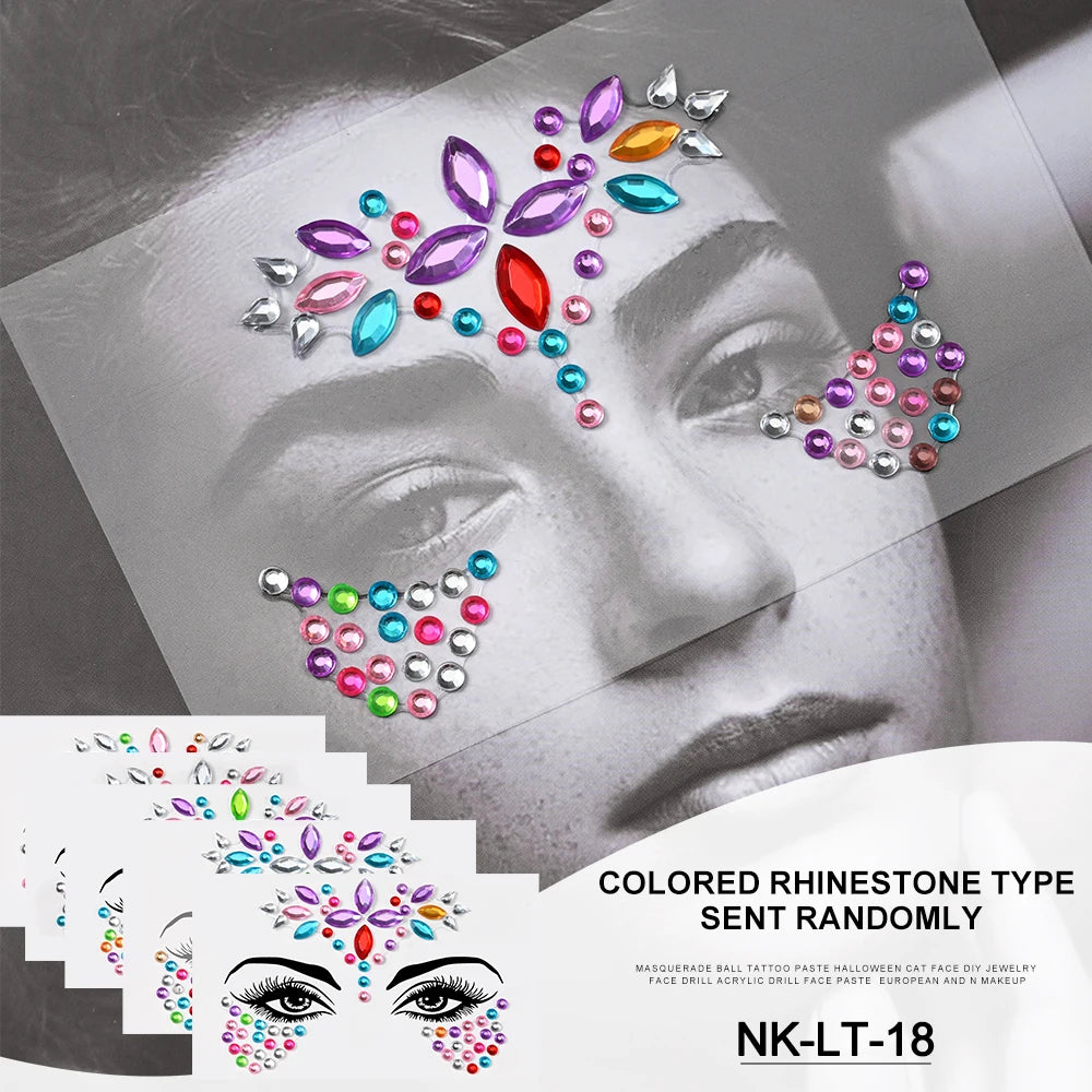 Strass 3D pour Visage - Éclat Festif