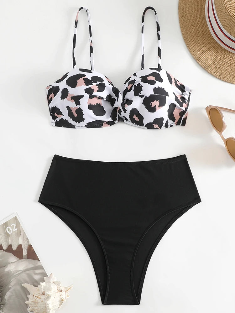 Floral Leopard Bikini Set - Summer Beach Vibes
