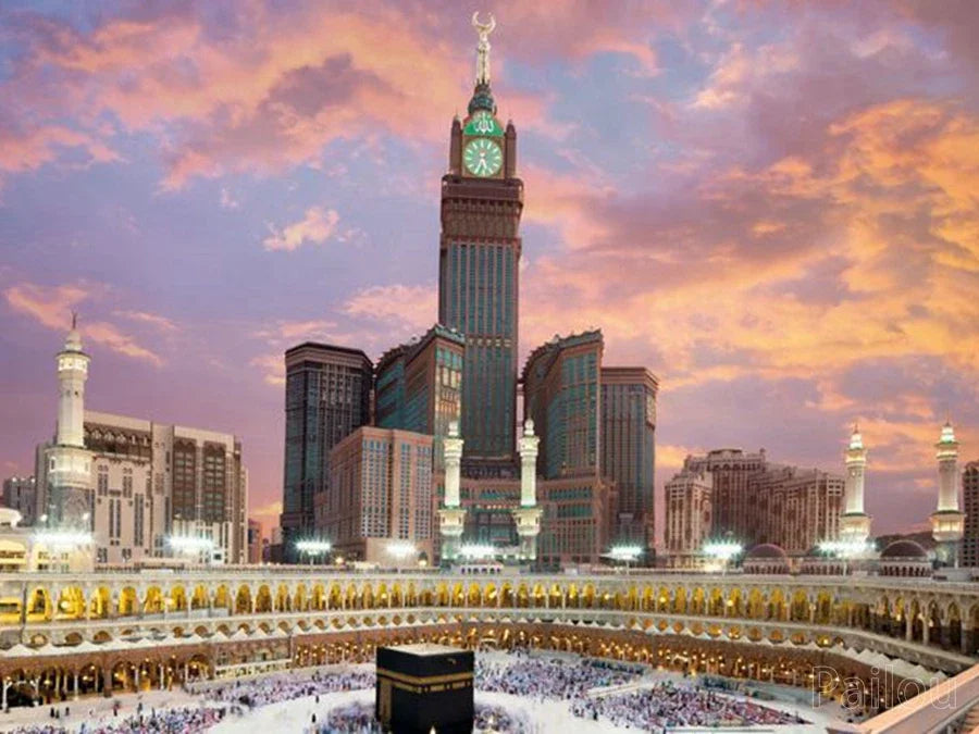 Éclat de Diamant: Mosquée de la Mecque en Mosaïque