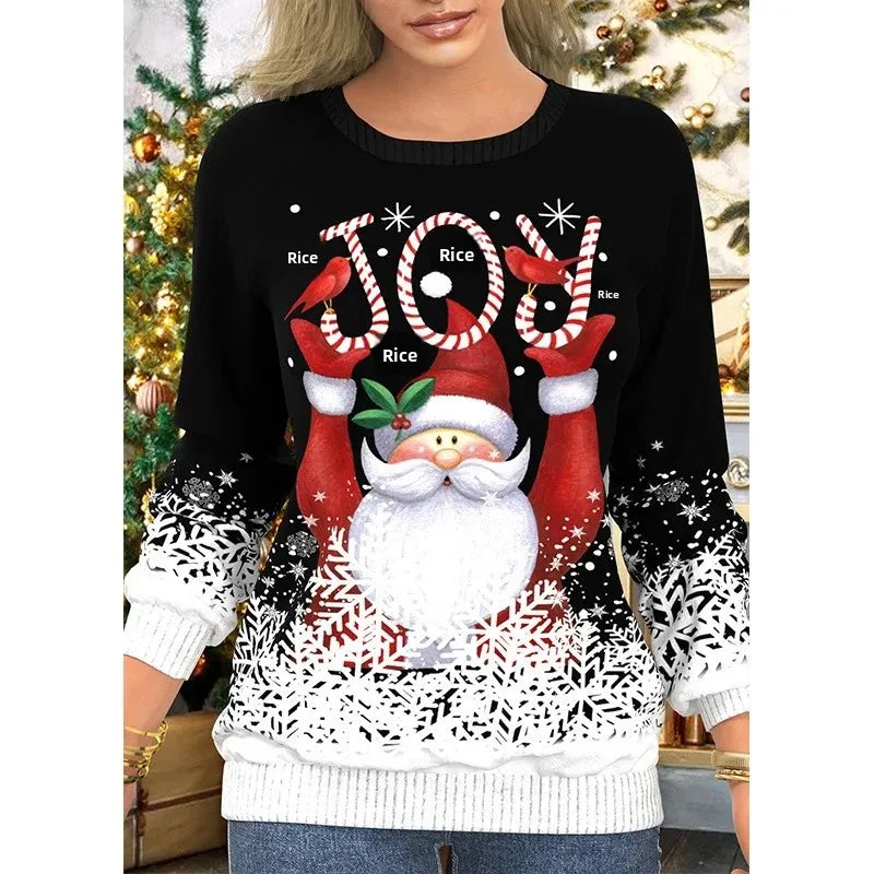 T-shirt Sweatshirt Noël Élégant à Manches Longues