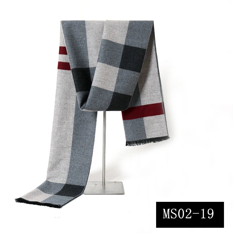 Plaid Pashmina Scarf: Men's Cozy Winter Wrap
