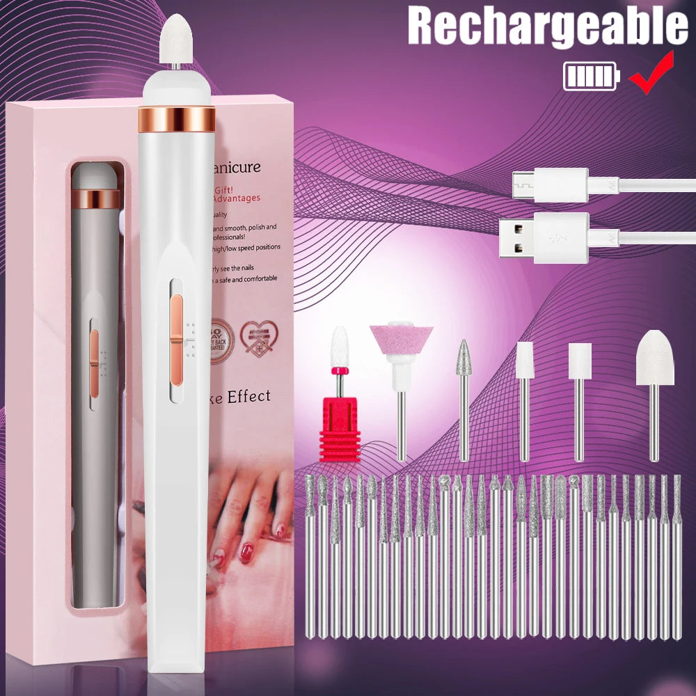 YIKOOLIN 5-in-1 USB Nail Drill & Manicure Kit