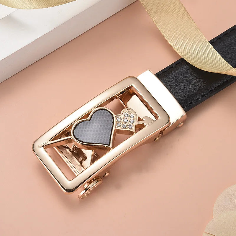 Ceinture Automatique Chic en Cuir pour Femmes