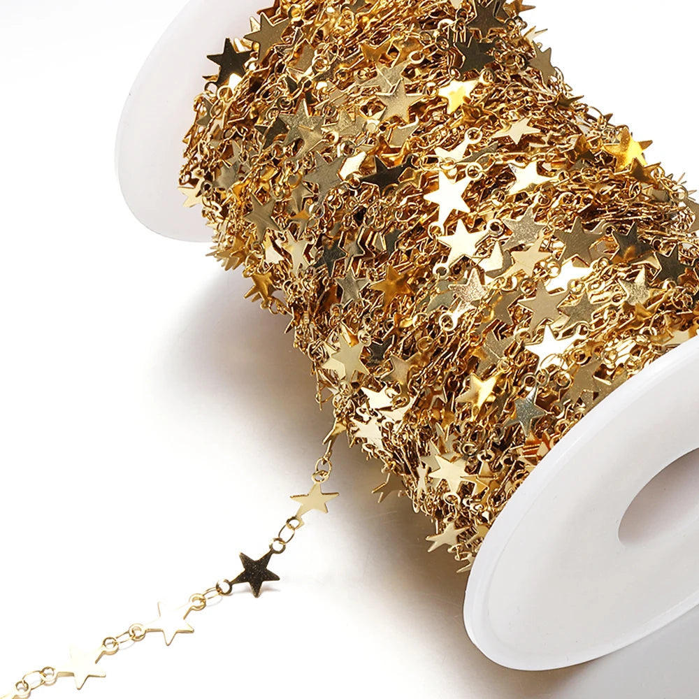 Stainless Steel Star Link Chain for DIY Jewelry