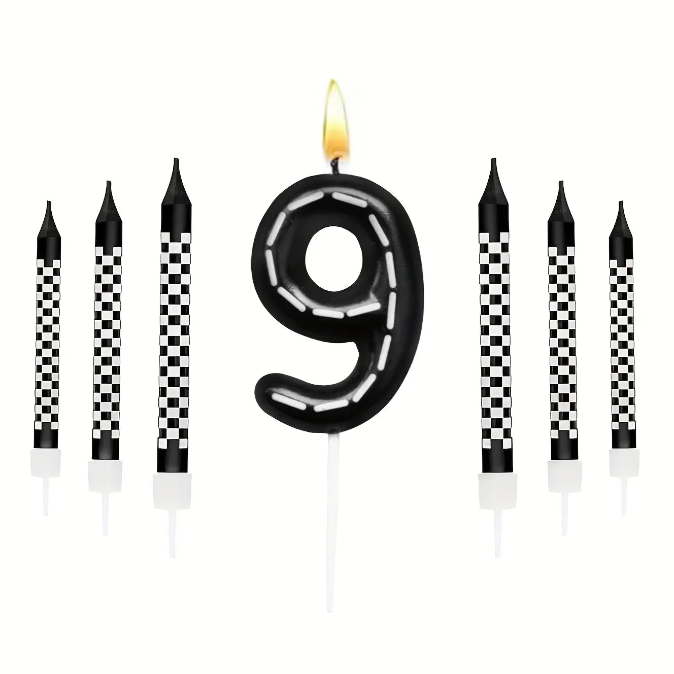 Racing Car Birthday Candle Set: Sparkling Cake Numbers