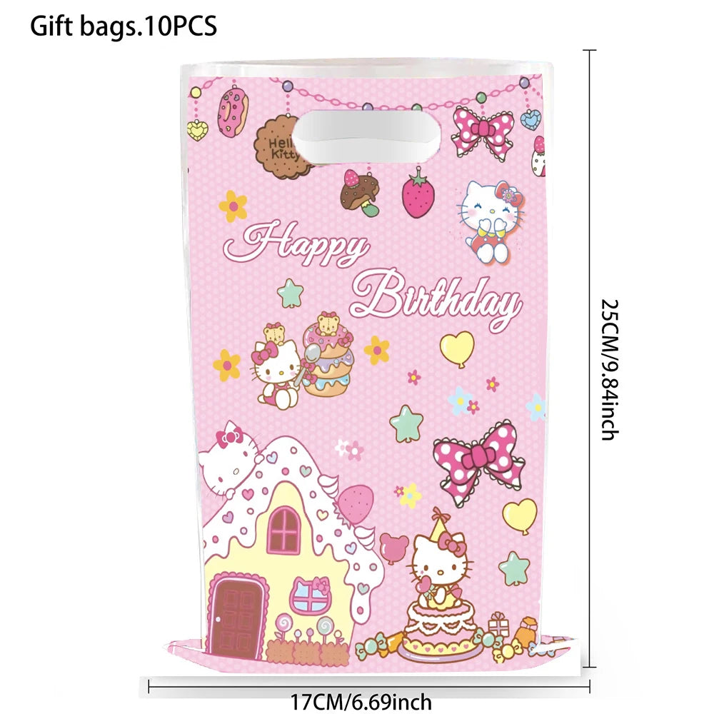 Sacs Cadeaux Miniso Kuromi & Hello Kitty Fête 25cm