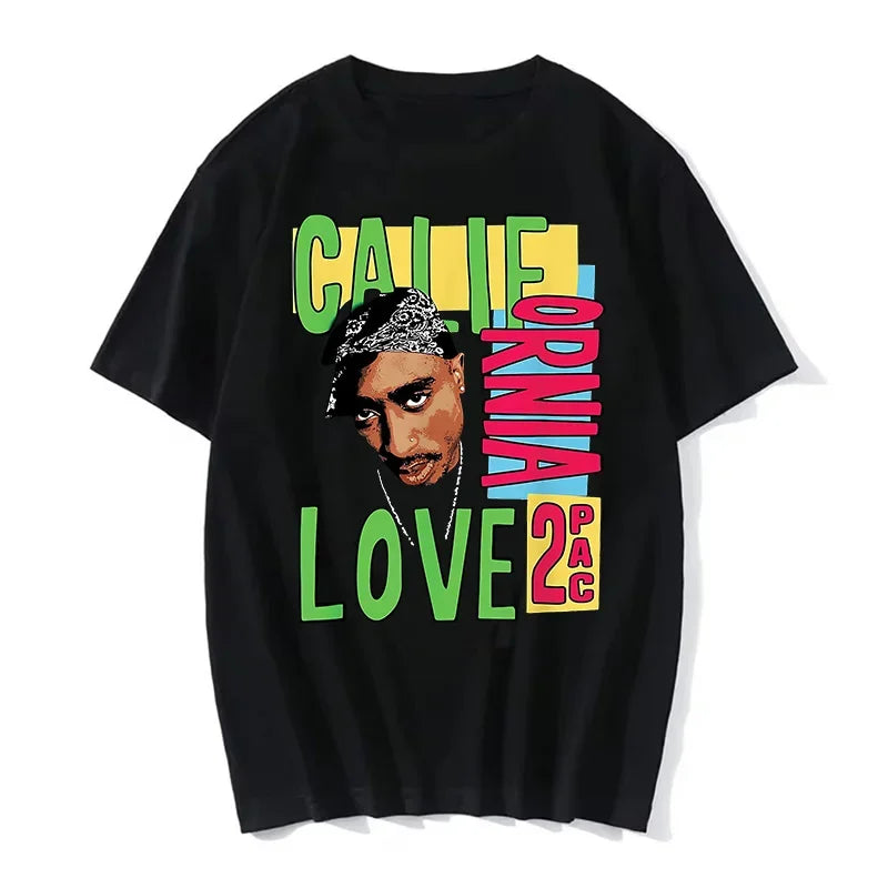 T-shirt Hip Hop Tupac Street Style