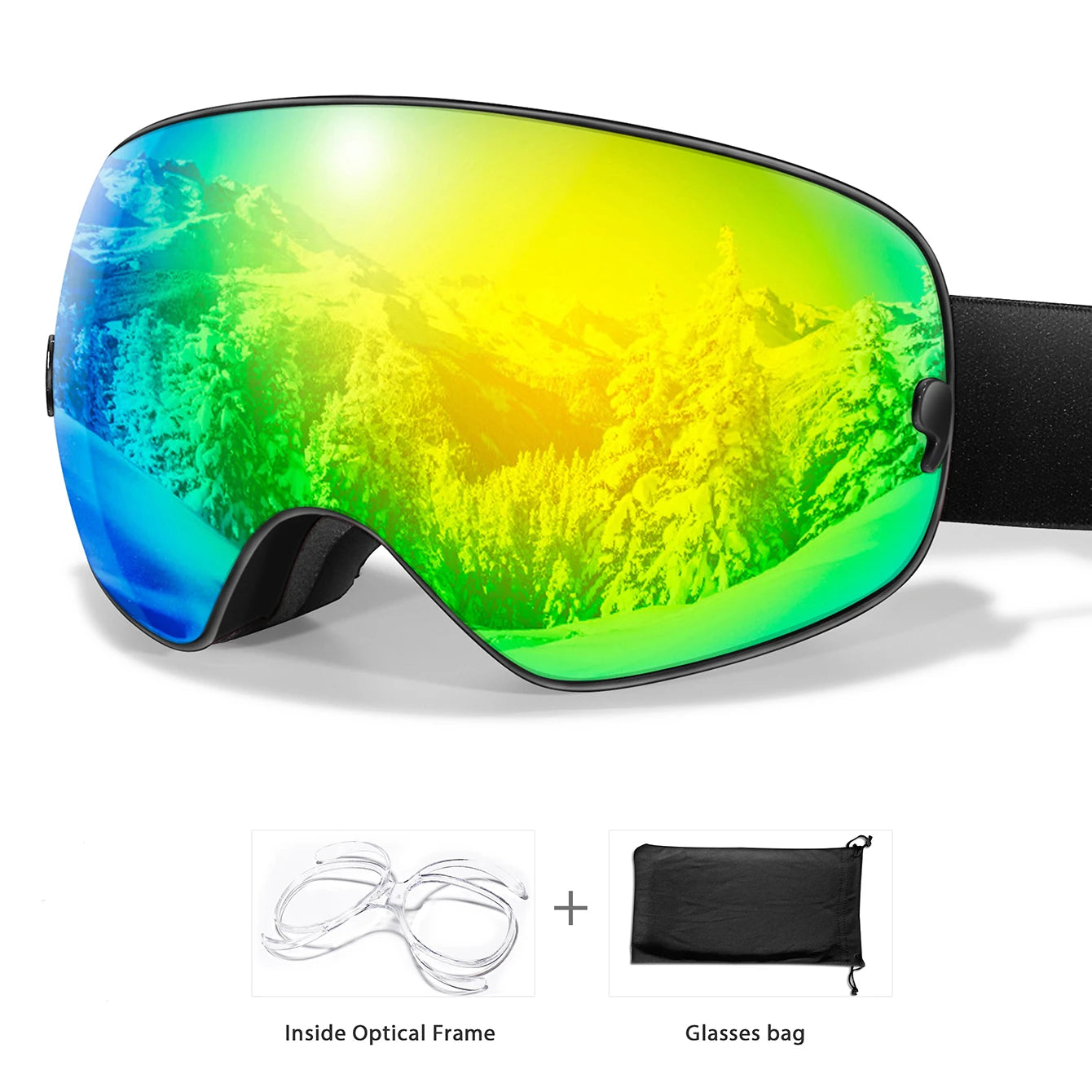 Lunettes Ski UV400 Anti-buée Mixte + Sac Offert