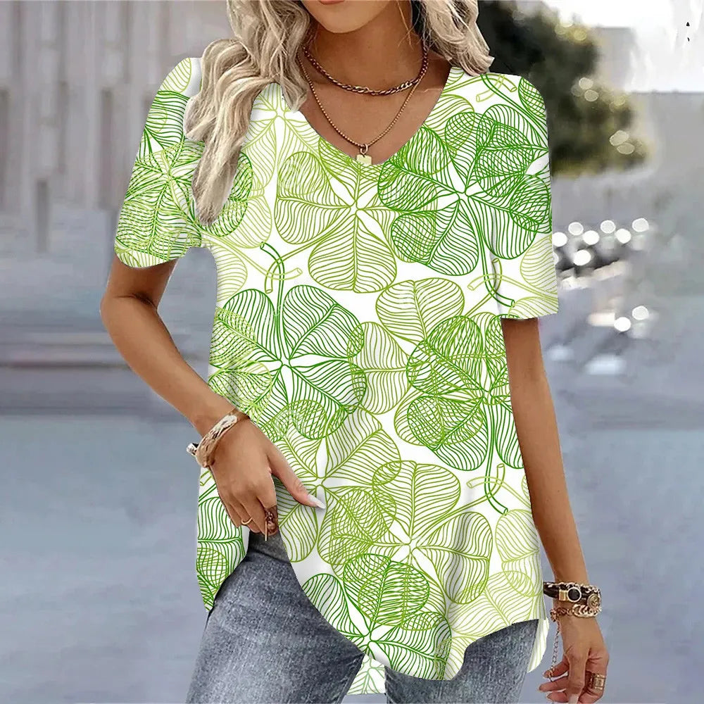 T-shirt Floral 3D Élégant d'Été