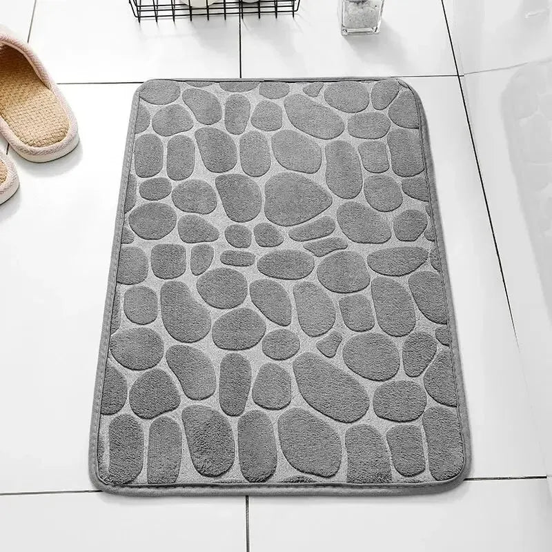 Tapis Antidérapant Galets Luxe en Microfibre 1 pièce