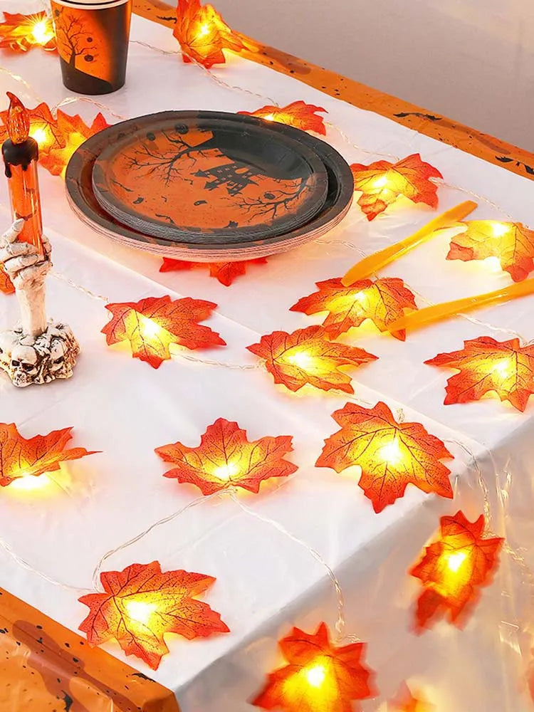 Guirlande Feuilles d’Érable LED Étanche Automne