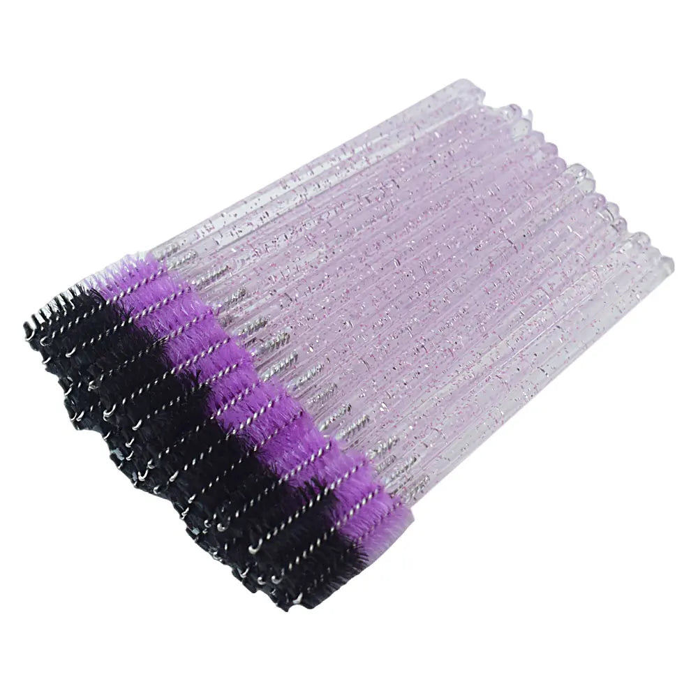 Brosses à cils colorées - 50 pièces en combo scintillant