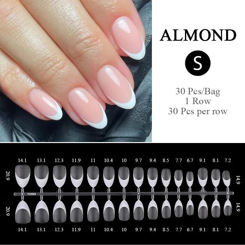 30 Pièces Ongles Pressés Élégance