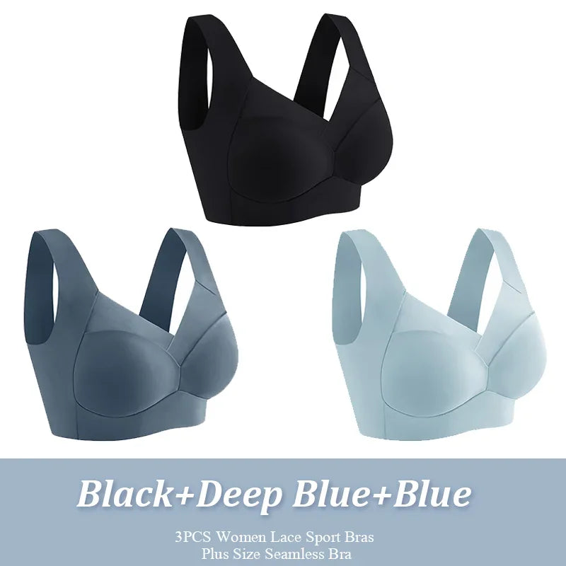 Brassière Sport en Dentelle Sans Couture - 3 Pièces