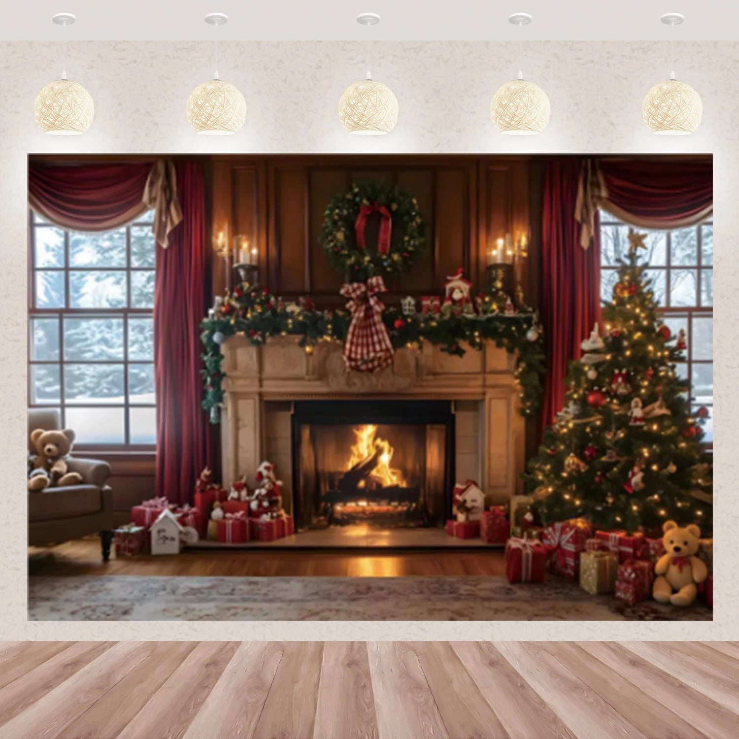 Décor Photographique Hivernal Joyeux Noël