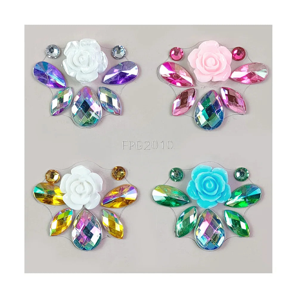 Strass 3D Autocollants Visage Festival Éclat Gemmes