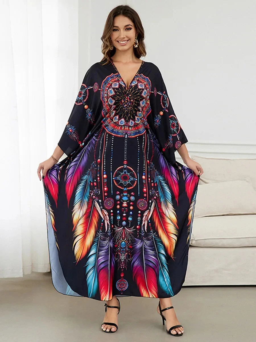 Chic Beach Robe & Kids Bikini Set - Sun Protection