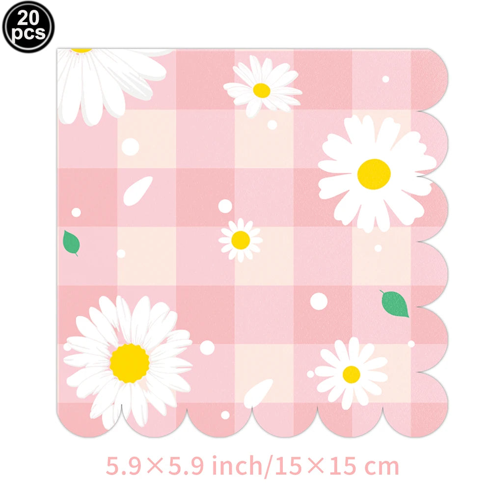 Assiettes Fleurs Joyeuses pour Anniversaire Fille
