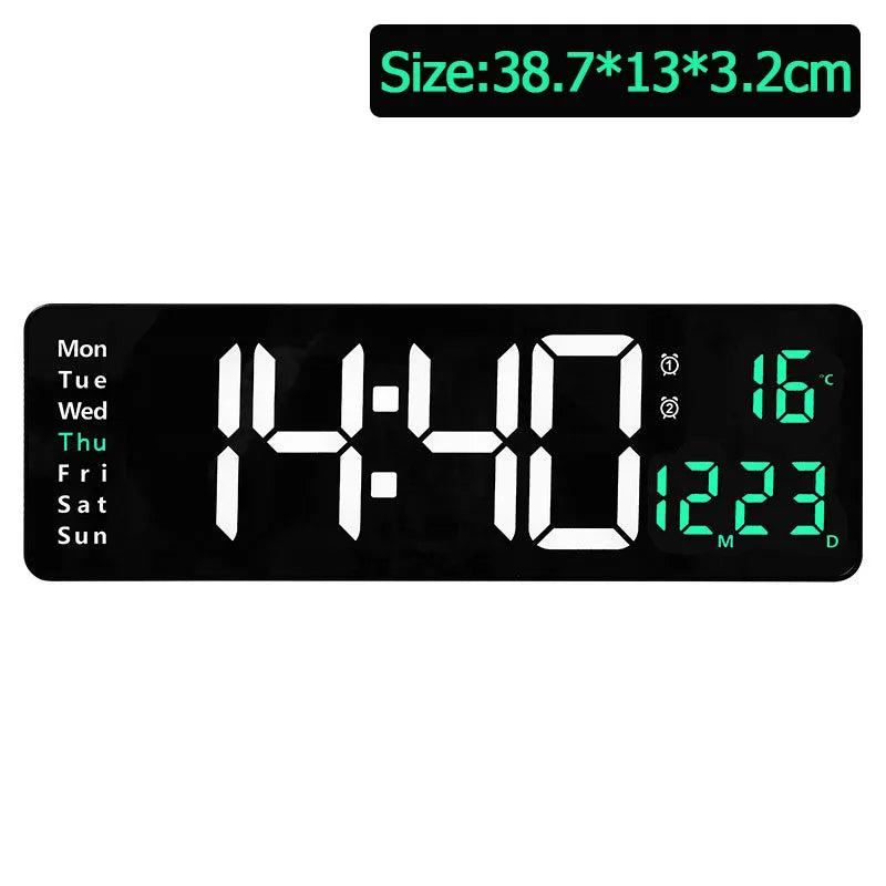 Horloge Murale LED Multifonction Télécommande et Mémoire