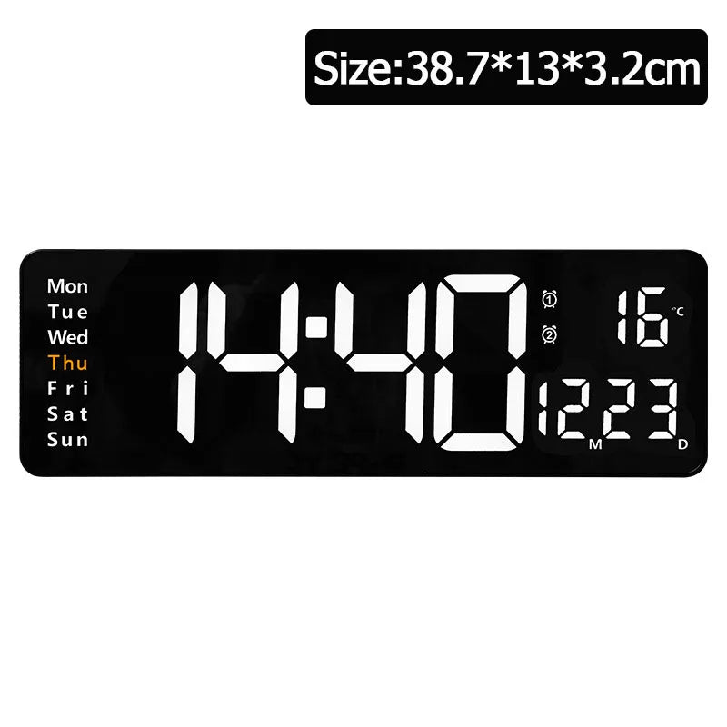 Horloge Murale LED Multifonction Télécommande et Mémoire