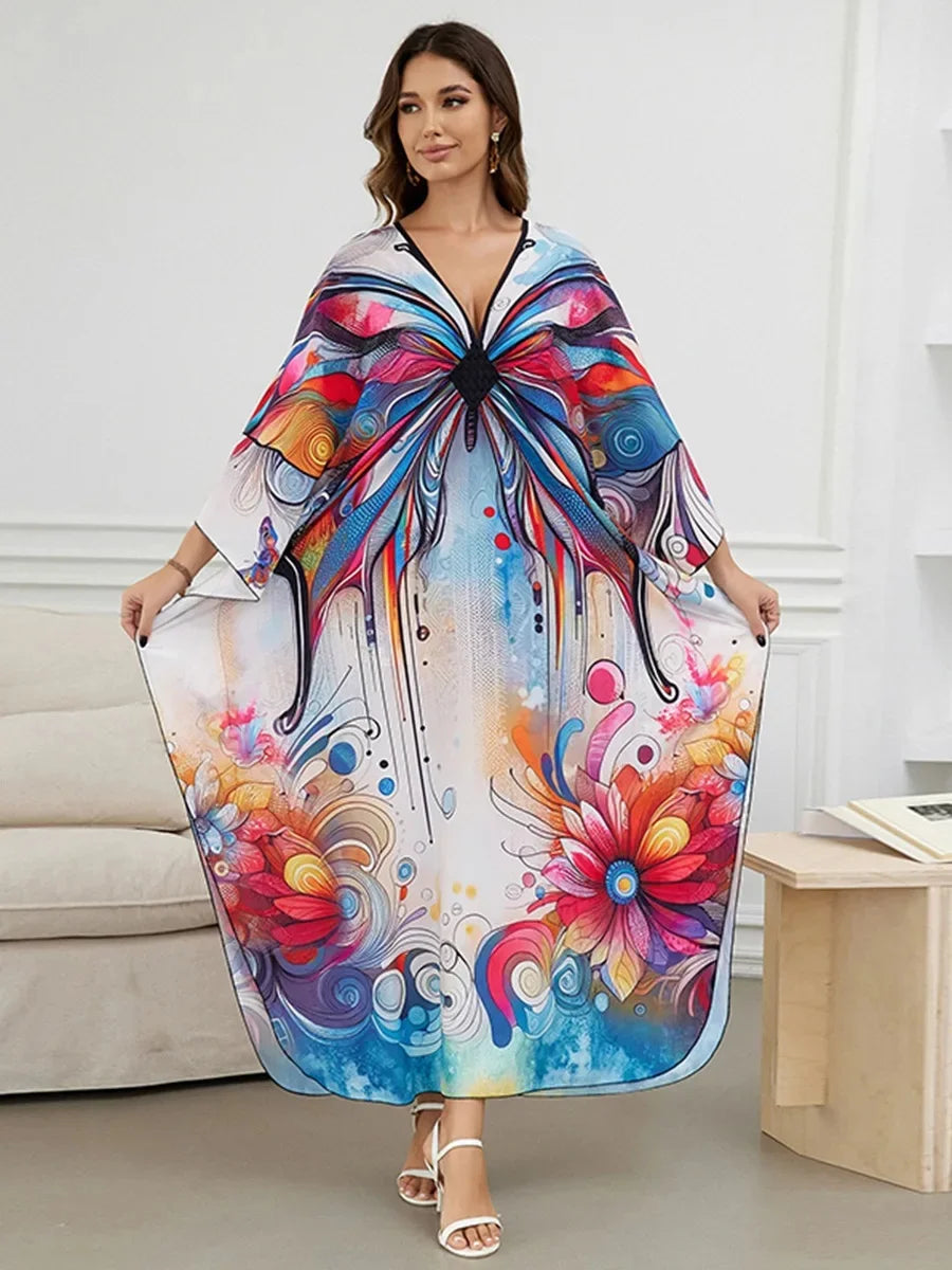 Chic Beach Robe & Kids Bikini Set - Sun Protection