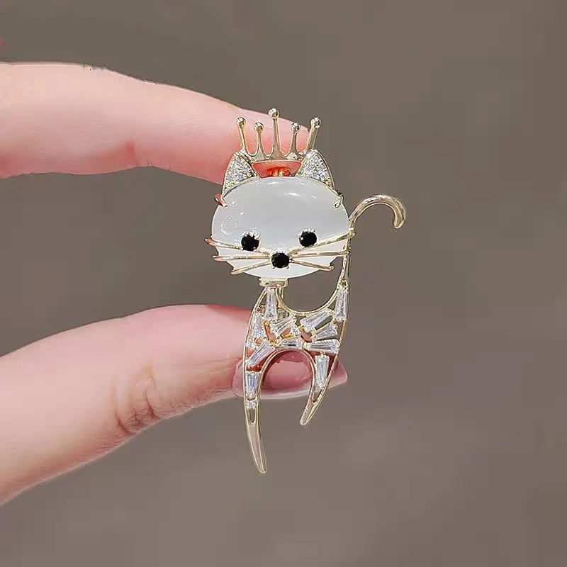 Broche Éclat Chaton en Cristal - Élégance Féline