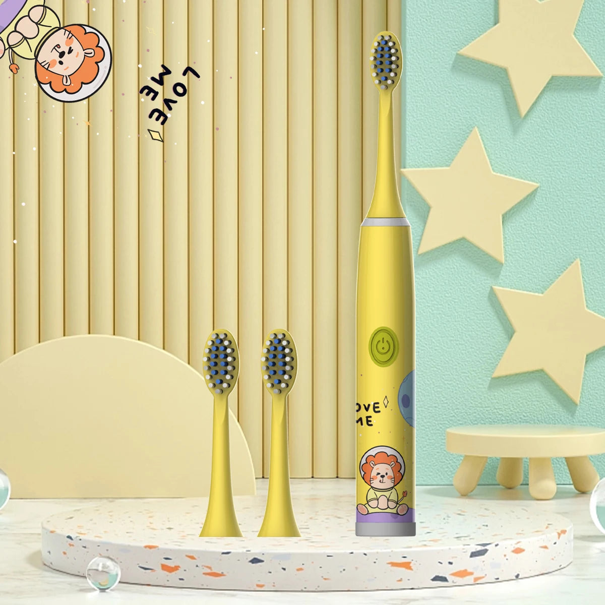 Cartoon Space Kids Electric Toothbrush & Soft Brush