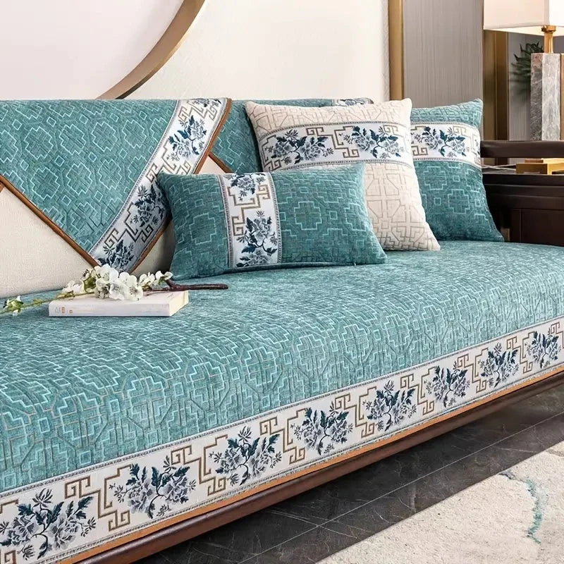 Housse Canapé Géométrique Jacquard Antidérapante 4S